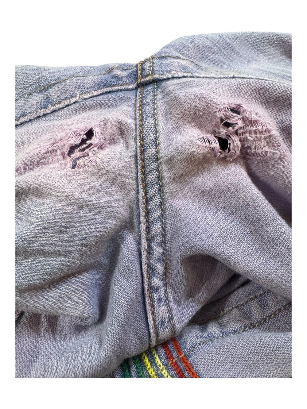 Calvin Klein Vintage Purple Flare w/Rainbow Pocket Embroidery. Y2K 90’s-2000’s. - Picture 5 of 5